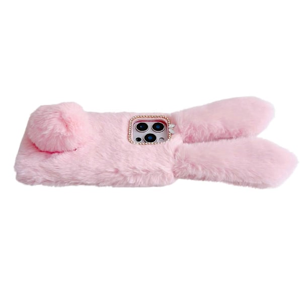 For iPhone 16 Pro Max Deksel Kaninører Furry Myk Varm TPU Telefondeksel