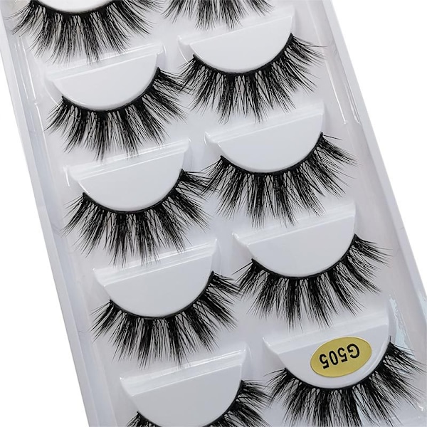 5 par 3D-imitation mink-fransar