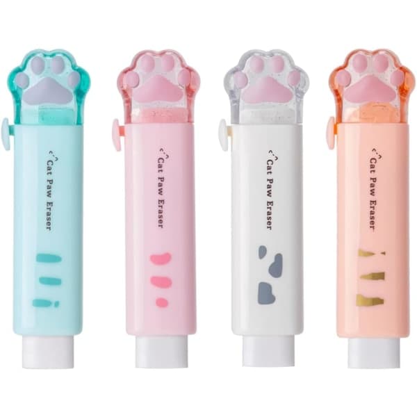 4-pack infällbar suddgummi, student tryck-och-drag suddgummi, skriva, kontor, skolmaterial