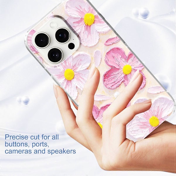 For iPhone 16 Pro Max Deksel IMD Mønstertrykk PC TPU Mobil Deksel