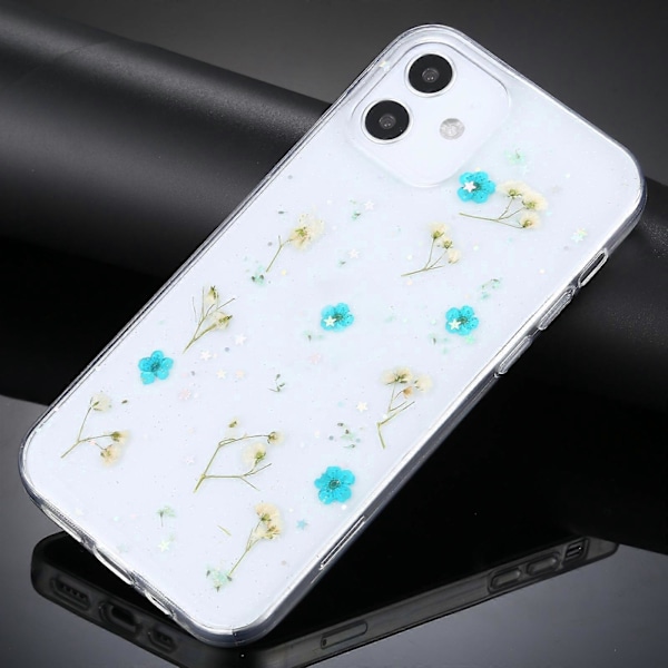 Gypsophila-blommönstrat TPU-skyddsfodral för iPhone 12 mini