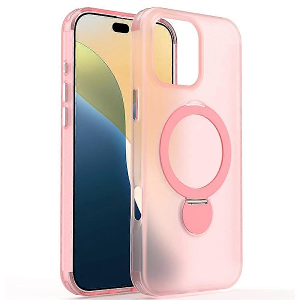 Magnetiskt skal för iPhone 16 Pro TPU+PC telefonfodral med stativ