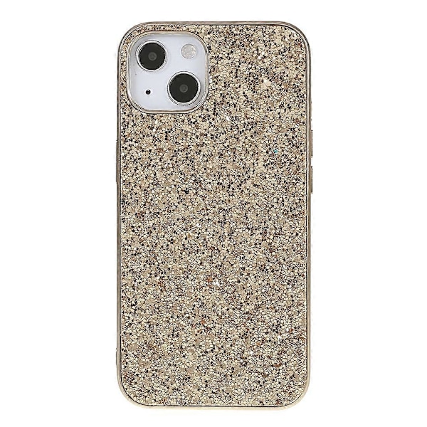 För iPhone 15 Mobilskal Elektropläterad Ram TPU+PC Glitter Skal