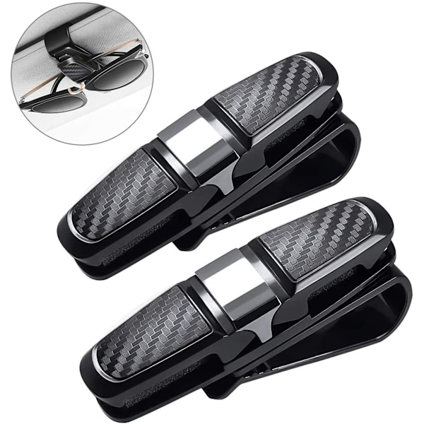 180° roterbar brilleclips med kortclips, sort, pakke med 2