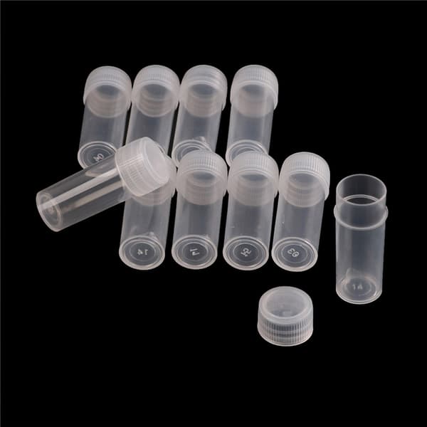 10 kpl muovinen näytepullo 5 ml koeputki pieni pullo pullon tulppa