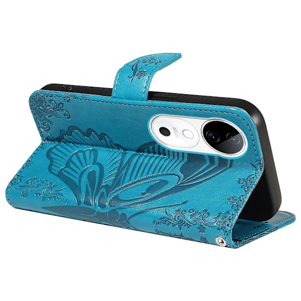 Plånboksfodral för vivo S19 5G/V40 5G Stötsäkert Flip Fodral Blommigt Fjäril Läder Telefonfodral Flerfärgat Multicolor Style A
