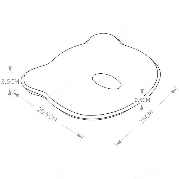 Baby pute, hodeformings pute, pute for flatt hodesyndrom