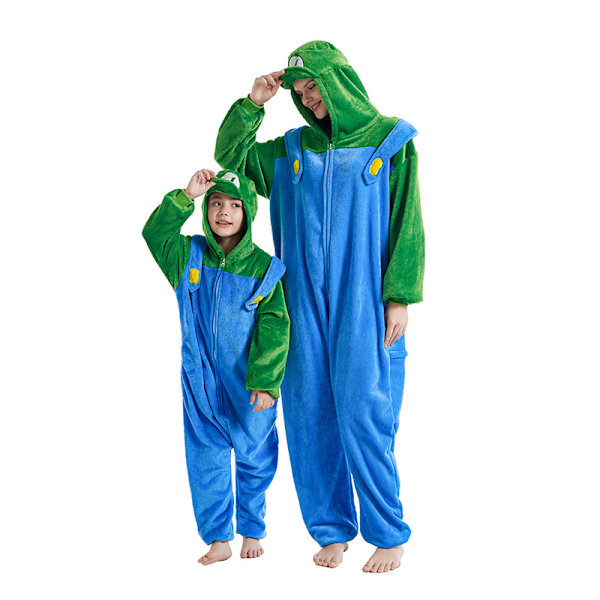 Tegneserie dyr onesie nattkjole Super Mary Pyjamas grønn green XL