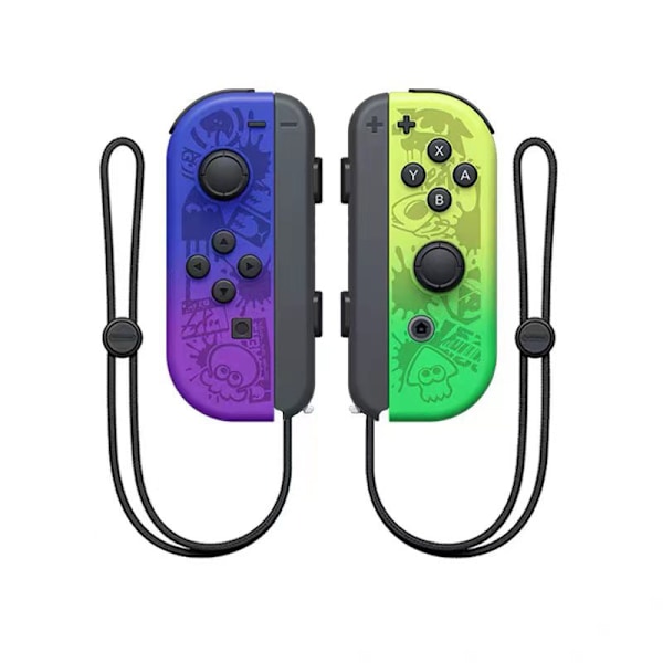 Nintendo Switch Joy Con Controller Neon Trådløs Gamepad (Lilla/Grøn Blæksprutte Mønster)