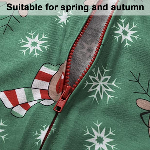 Familjematchande Onesie Pyjamas Jul En Delad Fleece Overall Barn och Vuxna Hoodie Dragkedja Sovkläder