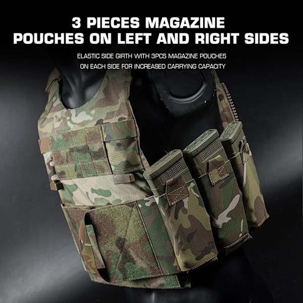 LV-119 Lågprofil Slick Plate Carrier Taktisk Väst Airsoft Militär Krigslek Lätt Anpassningssystem Slickster Assault Väst VE-73 BLK