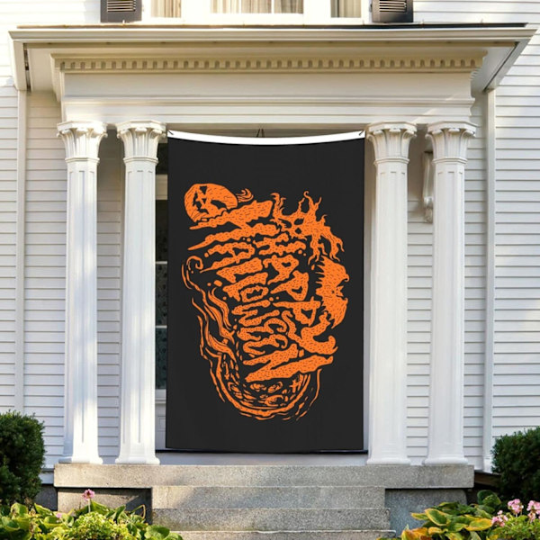 Glad Halloween 5x8 Ft Utomhusbanner Dubbelsidig Storlek s Tunga Patio Gård Dekorativ Hållbar s Svart Svart