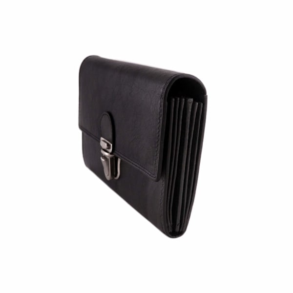 Taxi-lommebok i kalveskinn, svart Black one size