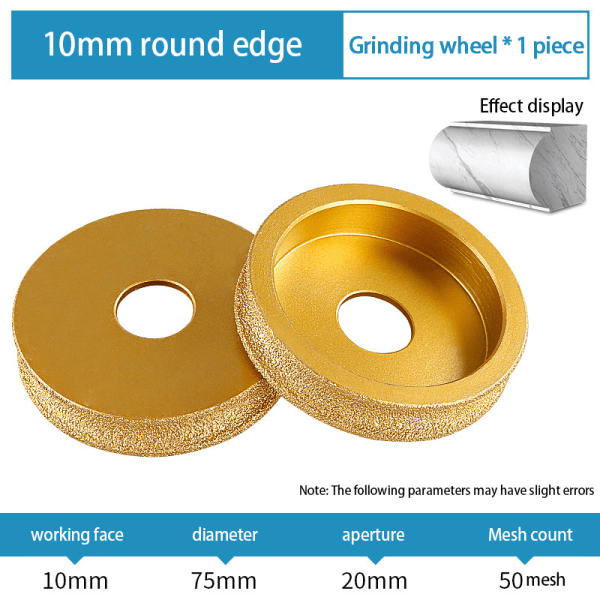 10-30MM lödning diamant profileringshjul för vinkelslip grind 10mm