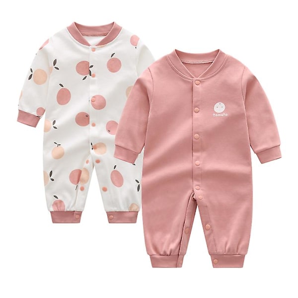 Efterår og vinter nyfødt pyjamas sæt baby dreng langærmet onesies 2 stykker sort Black 12M