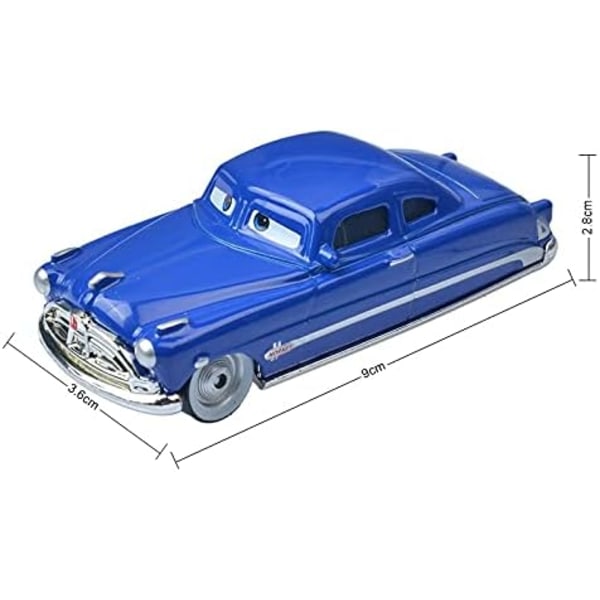 Disney Pixar Bilar 3 Chick Hicks Polis McQueen Mater Fabulous Hudson Diecast Metall Legering Modellbil Leksaker för Pojkar (Färg : Chick Hicks)[GKS] Doc Hudson