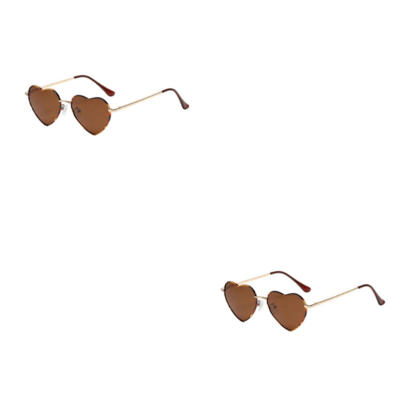 1/2/3/5 Hjerteformet Guld Metalramme og Tac Linse til Stilfuld Leopard Tea[GKS] Leopard tea 2Set