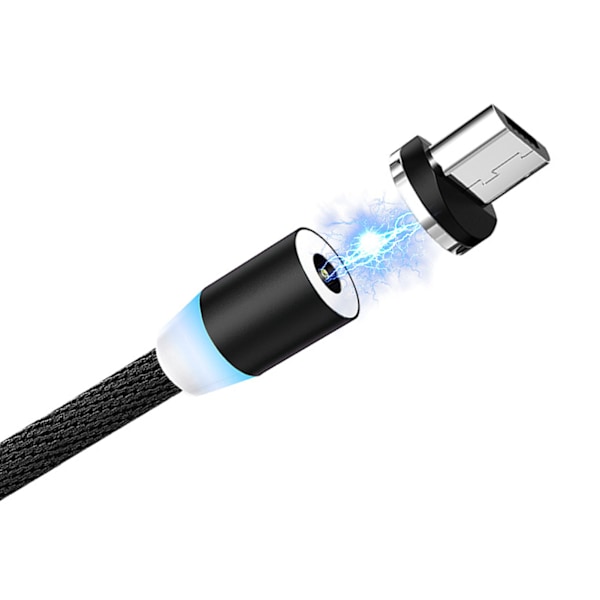 Magnetisk Laddningskabel 1 Meter 3 i 1 Nylonflätad Magnetisk Telefonladdningskabel för Android för IOS för Typ C Svart M005 Svart 3 i 1 0.1