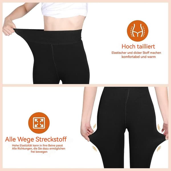 Dame varme vintertights med elastik og uldfor