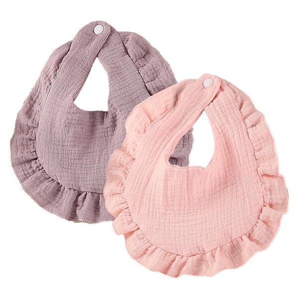 Baby Bomulls Bib, Peplum Edge Baby Bib Bomulls Gasbind Smekke