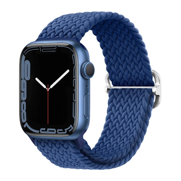 Flätad ögla för Apple Watch Rem 44mm 40mm 45mm 41mm 42mm 38mm 49mm Elastiskt Solo armband iWatch series 9 se 7 5 6 Ultra2 Band 8. Kallt havsblått 8.Cold Sea Blue 38mm 40mm 41mm