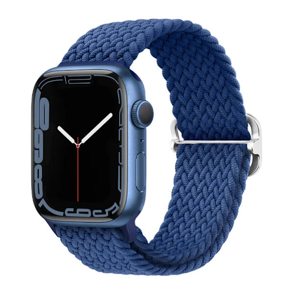 Flätad ögla för Apple Watch Rem 44mm 40mm 45mm 41mm 42mm 38mm 49mm Elastiskt Solo armband iWatch series 9 se 7 5 6 Ultra2 Band 8. Kallt havsblått 8.Cold Sea Blue 42mm 44mm 45mm 49mm