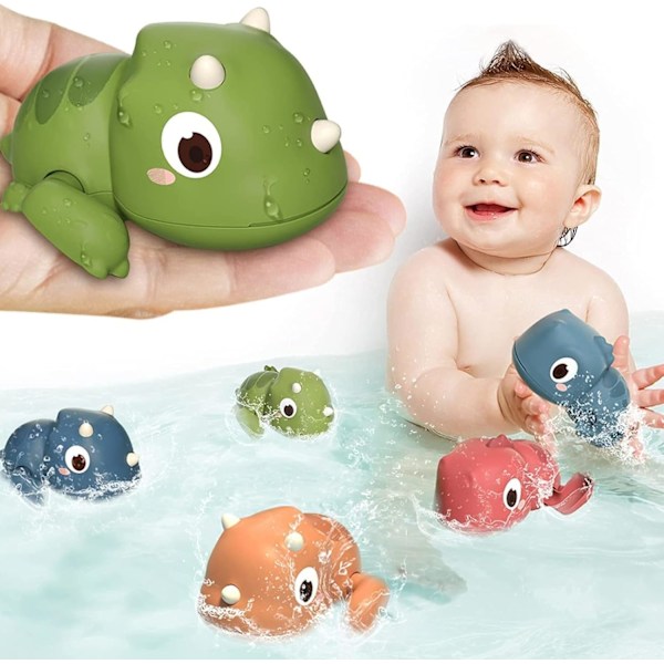 Baby 6-12 månader, 6-pack Dinosaurie Badleksaker Poolspel 1 2 3 år, Djur Badkar Klockbutik Barnleksaker, Baby Badleksaker Flytande Badkar Flicka