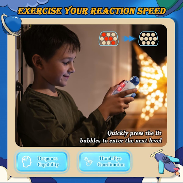 Snabb Push Pop Spel Det Fidget Leksaker Pro för Barn Vuxna, Push Bubble Stress Leksak,