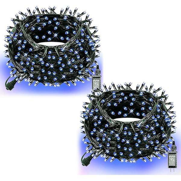 Ljusa 20 meter 200 LED Julbelysning, Julgransbelysning Koppla Blå Blue 400 LEDs