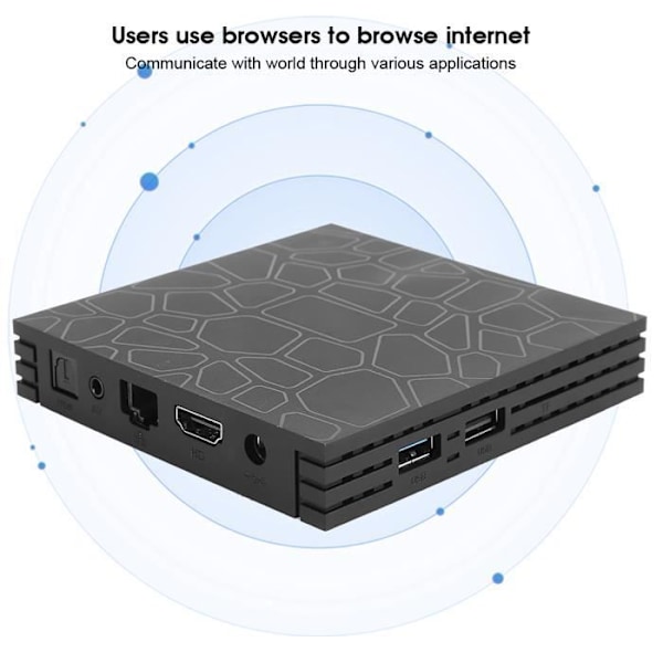 HURRISE TV-boks T9 Intelligent Multimedia Smart Media Player 4K TV-boks 100-240V 2+16G til Android 9.0 videostykke EU-stik