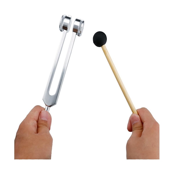128 Hz Stämgaffel Viktad Bio-akustisk Stämgaffel för Terapi 128 Hz Akustisk Slider Stämgaffel Silver