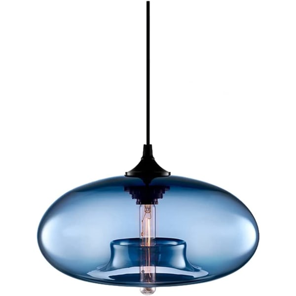 Wings of Wind - Vintage Ceiling Industrial Chandelier E27 Chandeliers Light Lamp Colorful Ceiling Lighting(Blå)