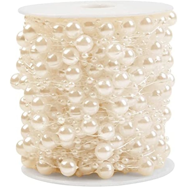 30M kunstig perle kjede, beige, perle blomster kjede for bryllup Tree (20cm 60g)