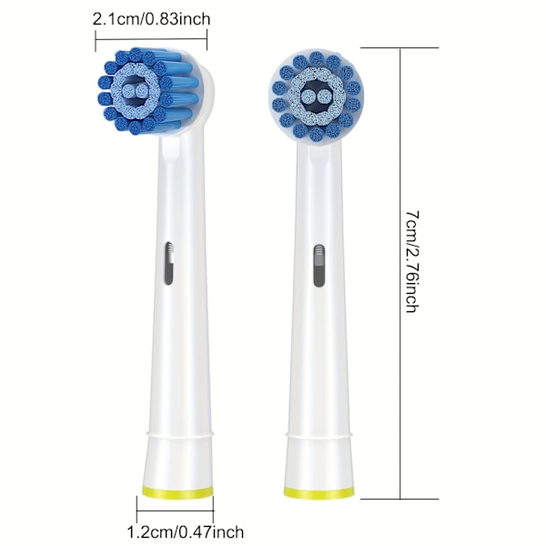 8-pack sensitive tandköttsvårdsborsthuvuden kompatibla med Oral B Braun eltandborste. Mjuka borststrån för överlägsen, skonsam rengöring 4pcs/Pack