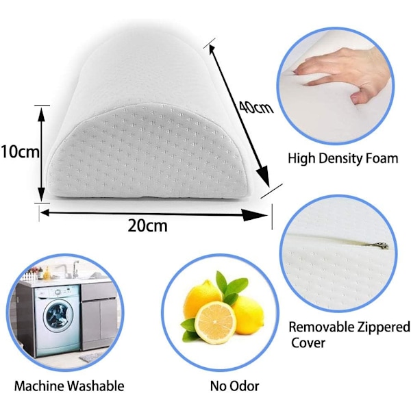 Halvmånepude Halvcylindrisk Fodskammel Memory Foam Fodstøtte Under Skrivebord Fodstøtte Kontor Skumgummi Fodskammel Hvid