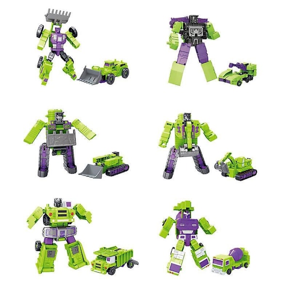G1 Transformerad Constructicon Devastator Set 6 i 1 100% Kompletta Figurer Green