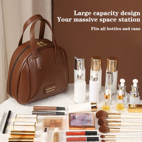 Handhållna kosmetiska väskor Moderesor Portable Cosmetic Large C Coffee