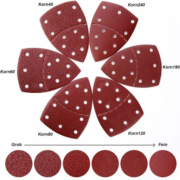 Sandpapir, Sandpapir til Bosch PSM 100A, PSM 160, PSM 200 AES, PSM 18, PDA 180, PSM 160 A/PSM 80/PRIO, 105 mm x 152 mm, 60-pak, Korn P40