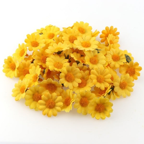 100 stk. 2,5 cm Mini Tusindfryd Dekorativ Blomst Kunstige Sideblomster Festdekoration Boligindretning