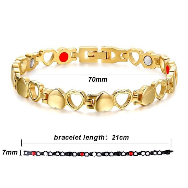 2 stk. Magnetiske armbånd Titanstål MULTIFARGET multicolor