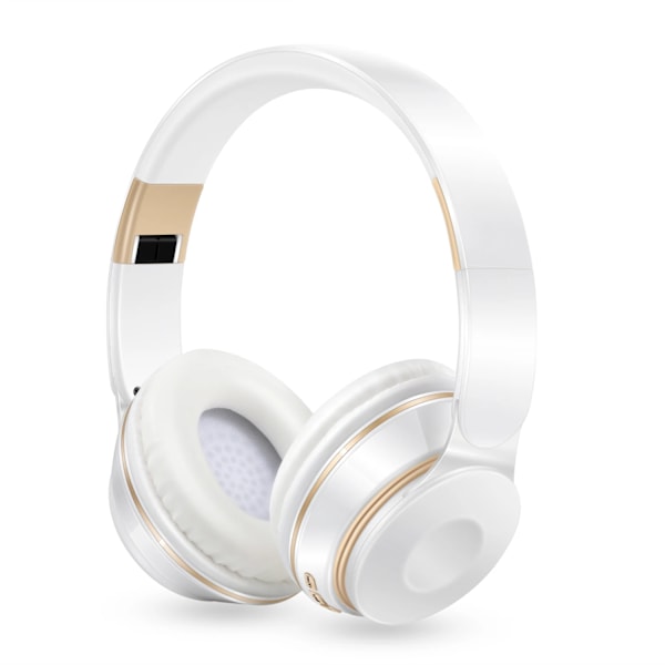 Trådløse Bluetooth Hodetelefoner Stereo Hodebøyle Headset Støtte SD-kort Med Mikrofon For Xiaomi Iphone Sumsamg Nettbrett Studenter Tog White