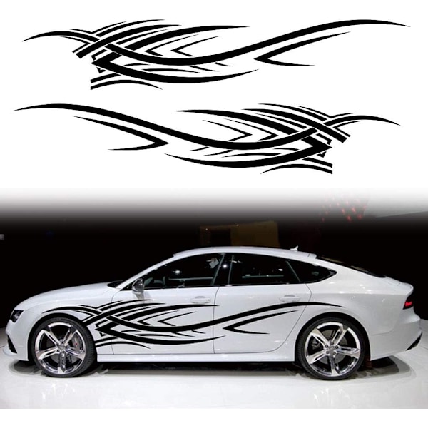 2 stk. 94,4'' Universelle Flamme Grafiker Bil Auto Karosseri Sidesticker Flamme Racing