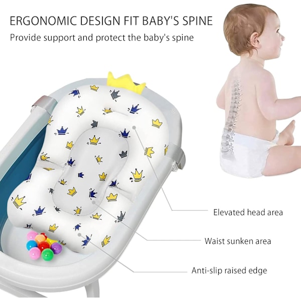 Baby badekar pute, innlegg baby badekar innlegg, spedbarn nyfødt badekar stol, baby badekar badekar stol, baby badekar sete, baby badekar, krone hette The head of the crown