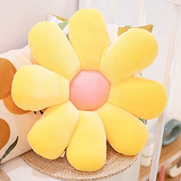 Flower Pillow Decorative Throw Pillows Flower Shaped Cute Pillow Flower Plush Pillow Teenage Girls Decorative Pillows Cute Throw Pillows Yellow