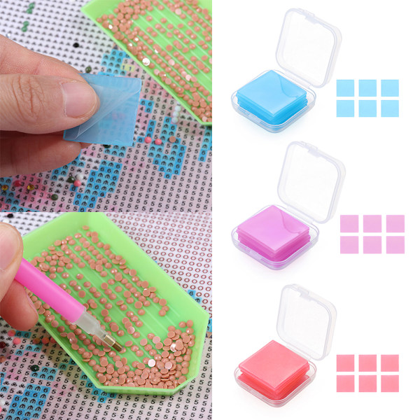 Diamantmaling Lim Clay Bor 3pcs Red&3pcs Blue