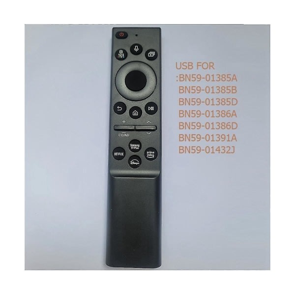 Bn59-01385A Röstfjärrkontroll kompatibel med Smart 4k Bn59-01432j Bn59-01385a Qled Oled Frame