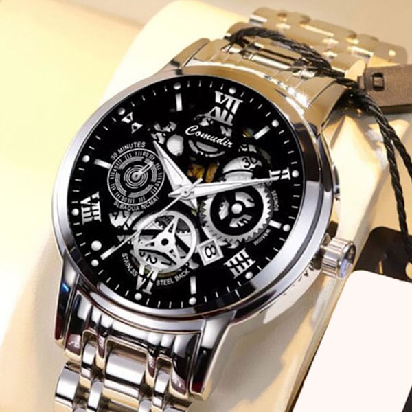 Herrklocka Kvartsrörelse Businessklocka Automatisk M Black One size
