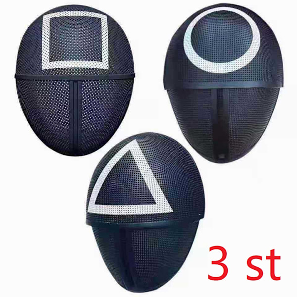 Squid Game Masker Mix | Trekant+Rund+Firkant 3 stk - Julegave [GKS]