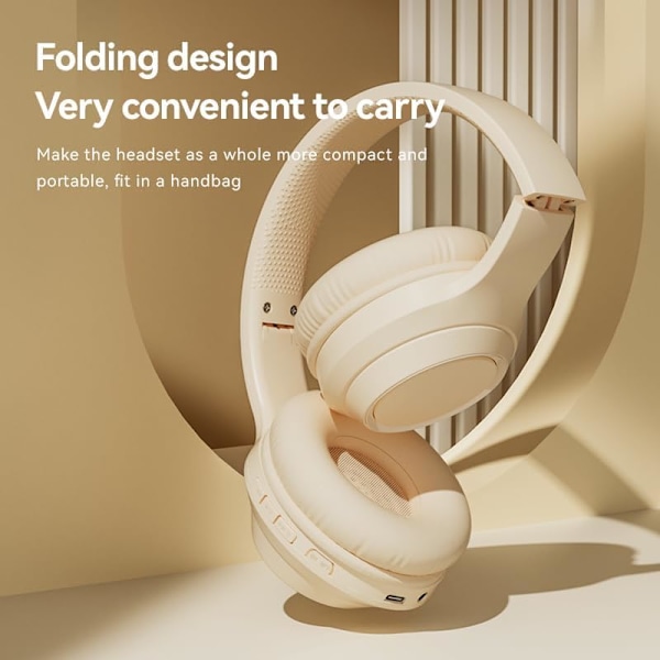 M6 Trådlöst Gaming Headset, Memory Foam & Premium Läderliknande Öronkuddar, Stereo Hörlurar, Gaming Hörlurar med Mikrofon för Mobila Enheter