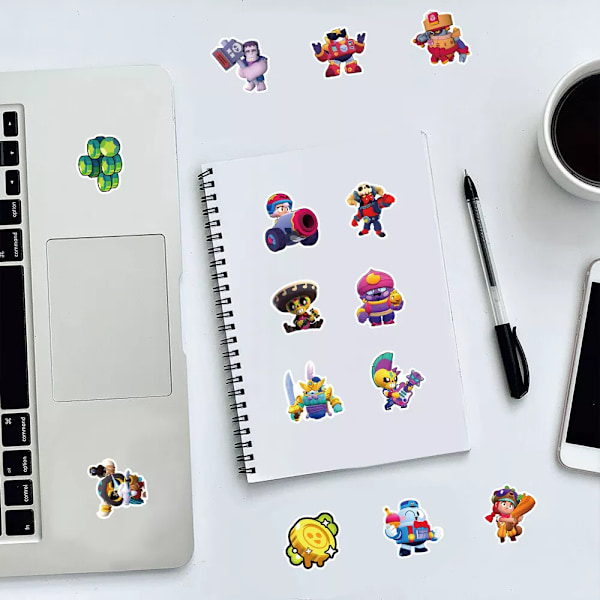 50 kpl Brawl Stars -pelihahmojen tarroja huoneeseen, tarraan, kannettavaan tietokoneeseen, matkalaukkuun, rullalautaan